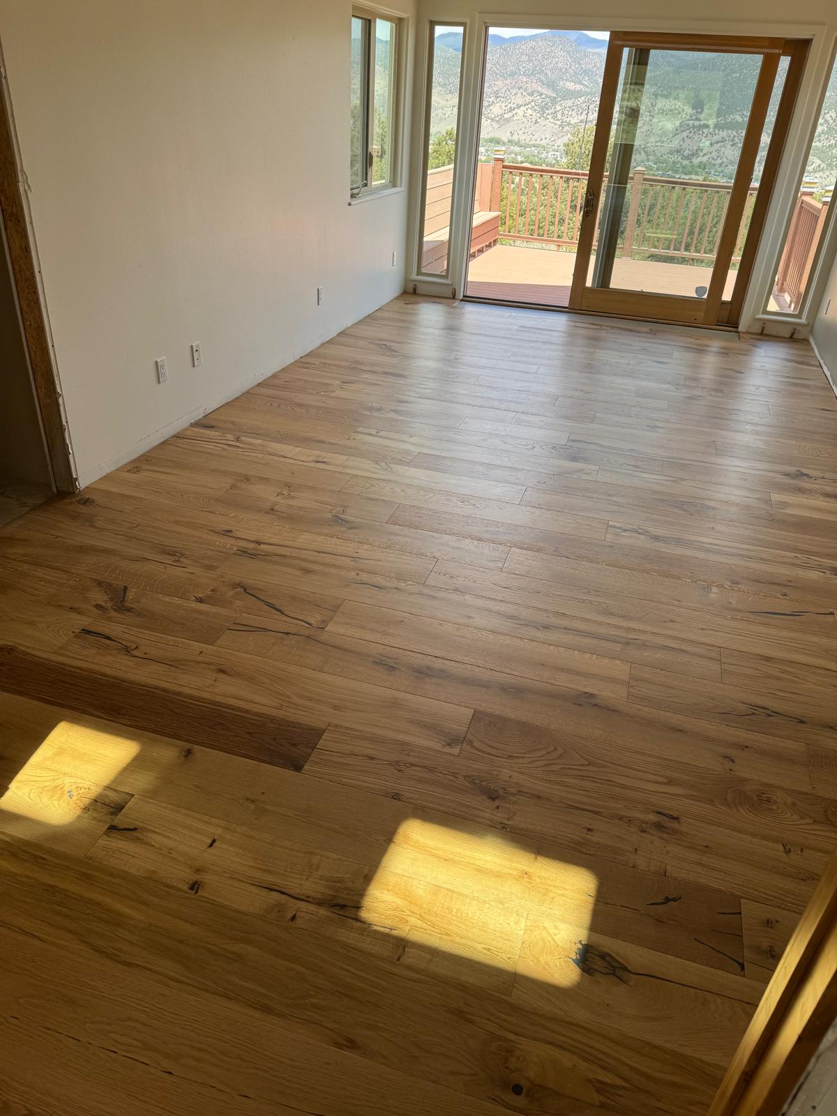 Natural hardwood floor in a finished room