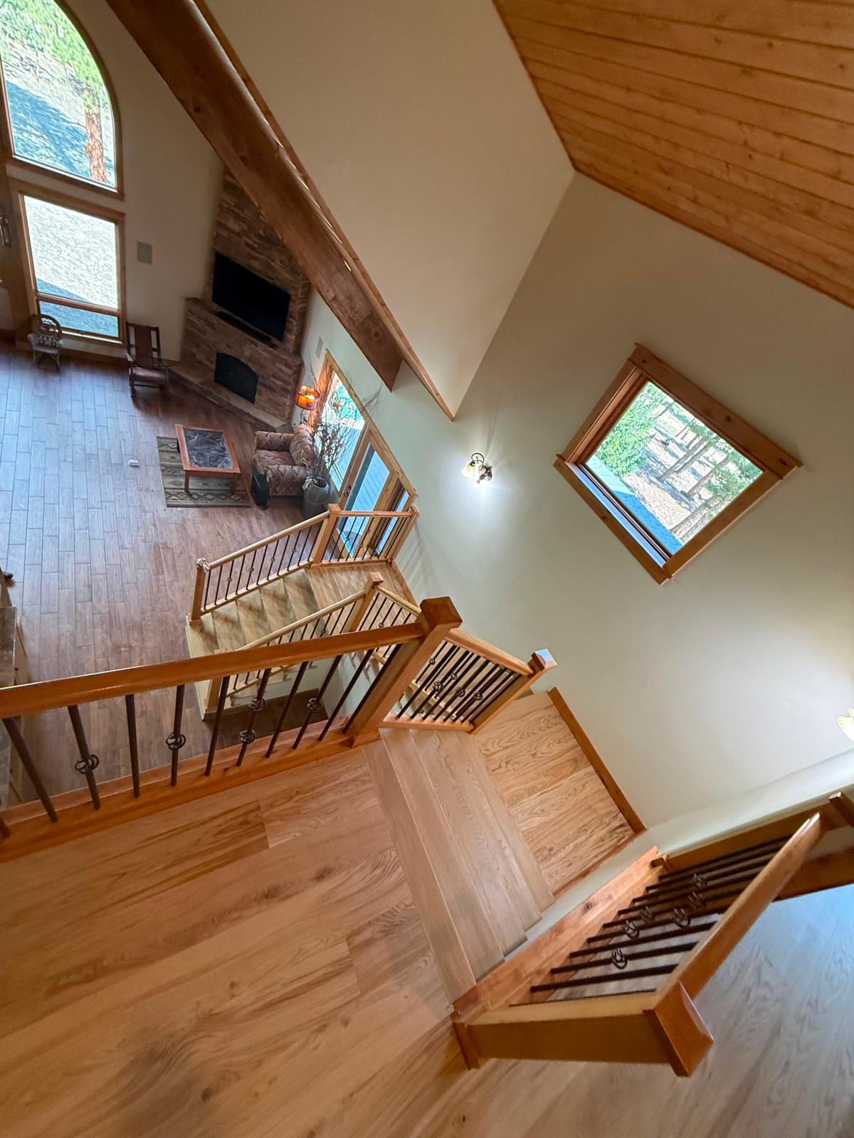 Hardwood flooring throughout a Colorado mountain home